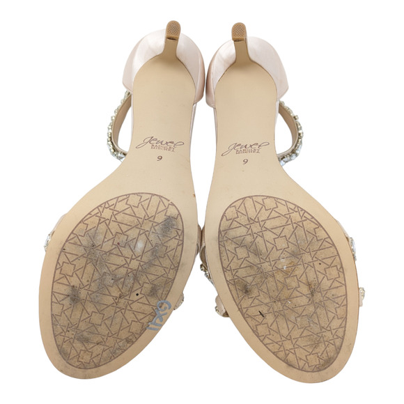 Jewel Badgely Mischka Caroline Rhinestone Ankle Strap Evening Heels Size 9 - Picture 7 of 8